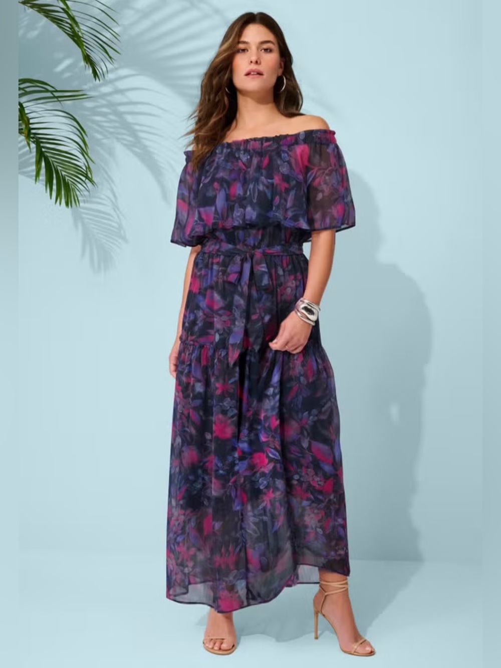 Plus Size Chiffon Off-the-Shoulder  Dress size 18/20 new